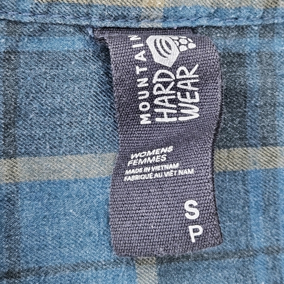 Mountain Hardwear Long Sleeve Flannel Plaid Turquoise Button Up Shirt Women's S - Picture 3 of 14